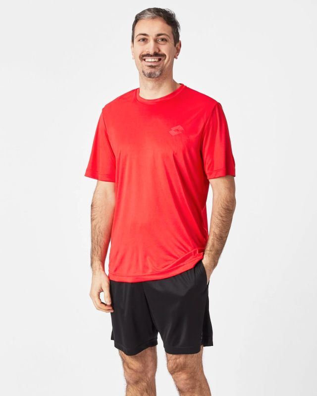 Prodotto: LOTTO - T shirt sportiva da uomo rossa in tessuto traspirante