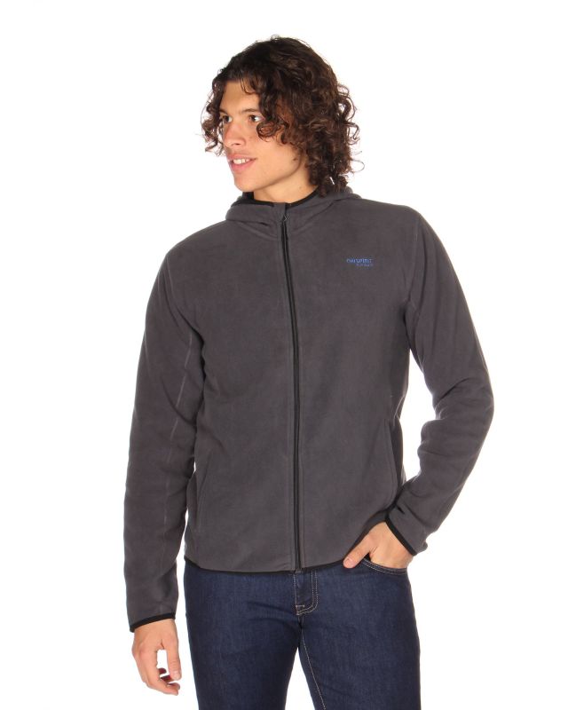 Prodotto: ON SPIRIT - PILE UOMO  CON CAPPUCCIO FULL ZIP GRIGIO SCURO - ANDREA