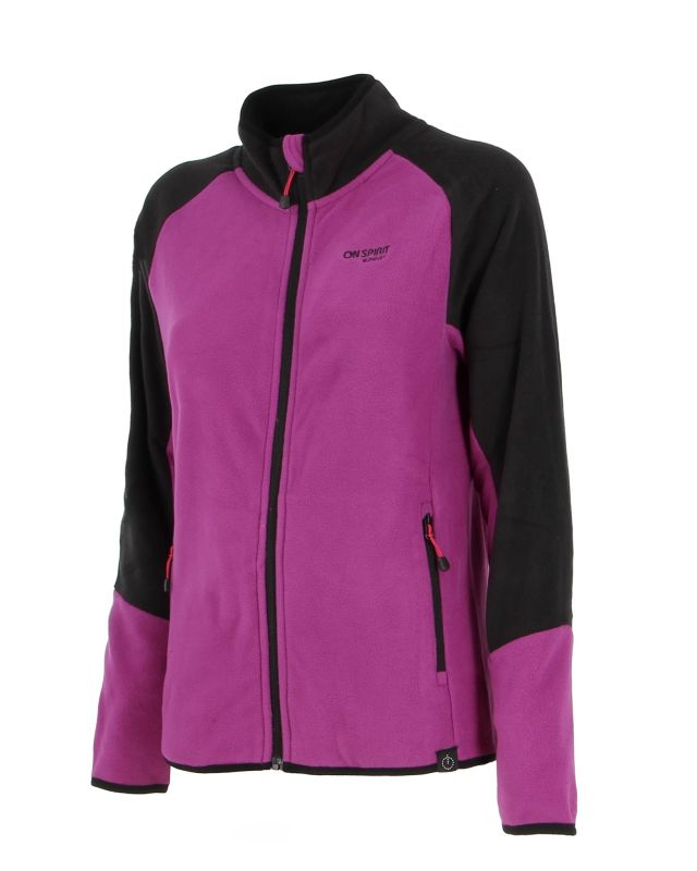 Prodotto: ON SPIRIT - Pile viola e nero da donna con zip frontale - MORA