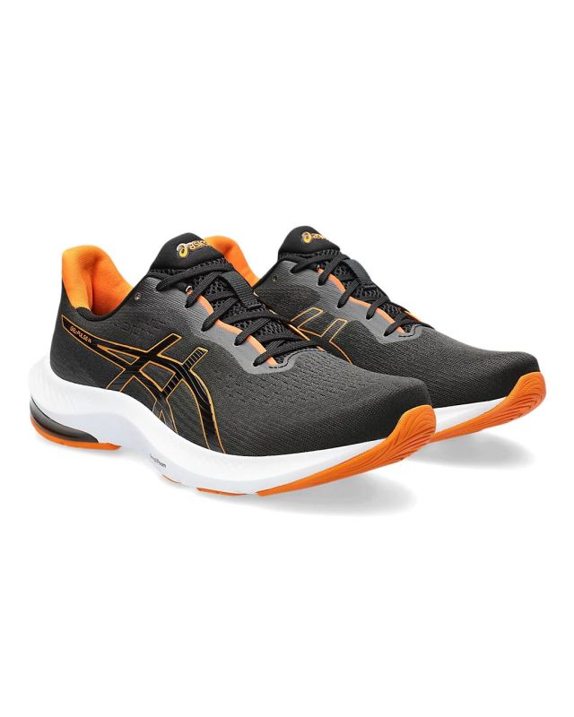 Prodotto: ASICS - Scarpa da running uomo nera e arancione in rete traspirante con ammortizzazione GEL - GEL PULSE 14