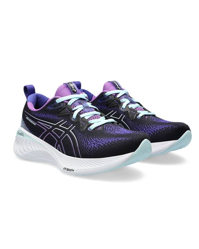 Prodotto: ASICS - Scarpa da running donna nera e viola in mesh traspirante con intersuola GEL - GEL CUMULUS 25