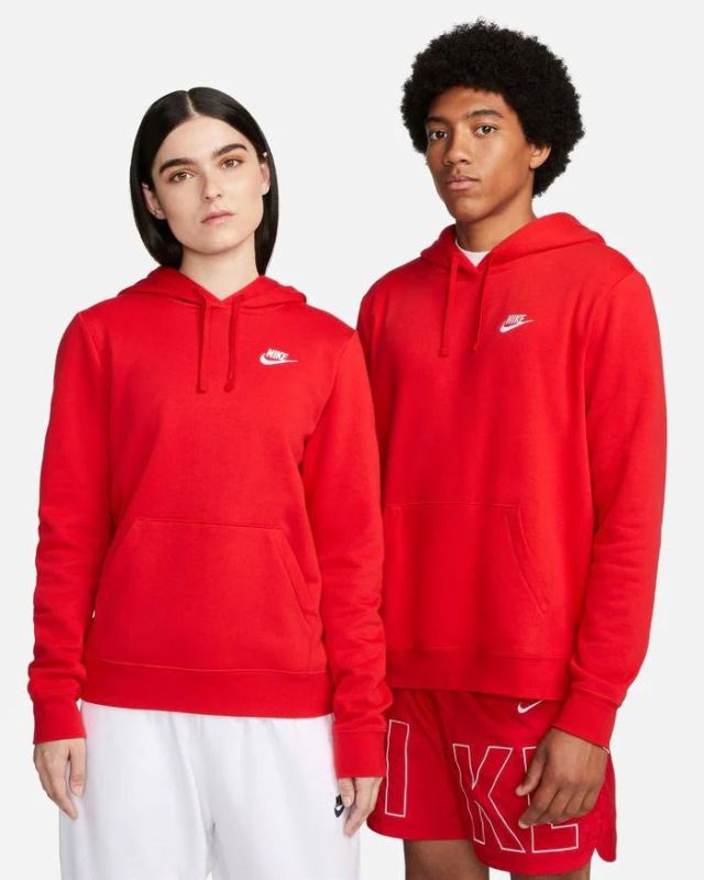 Prodotto: NIKE - Felpa rossa con cappuccio e logo bianco