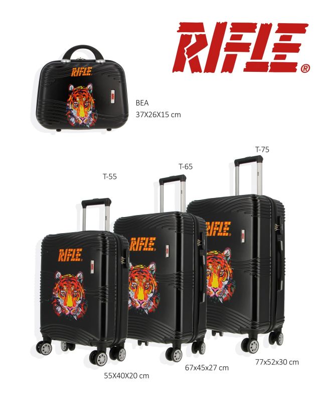 Prodotto: RIFLE - TROLLEY NERO CON TIGRE IN ABS