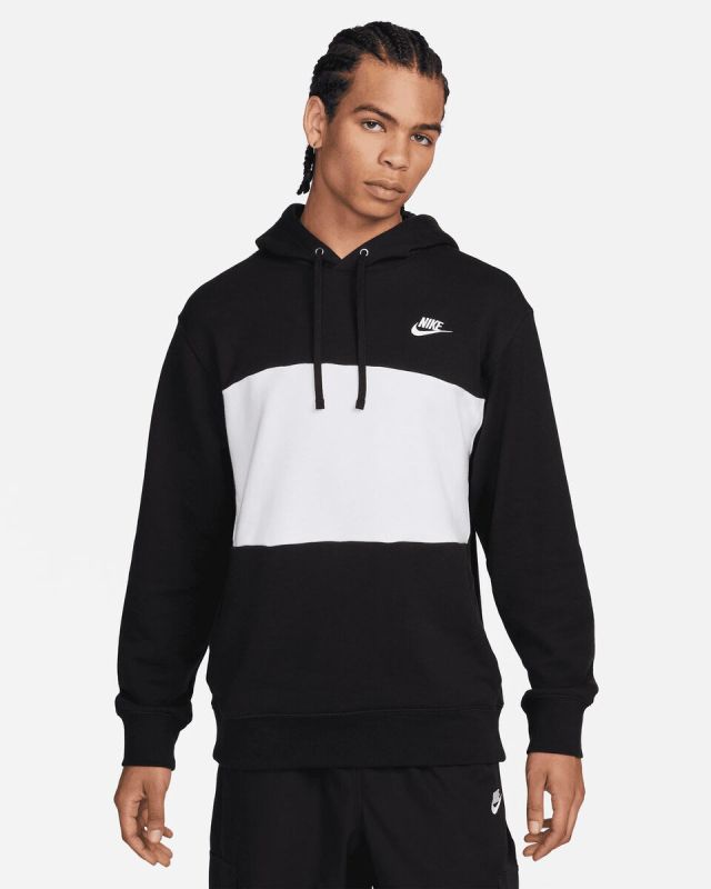 Prodotto: NIKE - Felpa da uomo nera e bianca con cappuccio e logo bianco