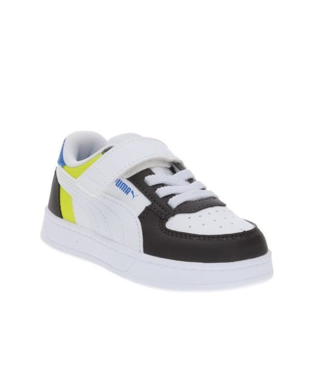 Prodotto: PUMA - Sneaker da bambino bianca e nera con dettagli colorati e strappo, numerata 20/27 - CAVEN 2.0 BLOCK AC INF
