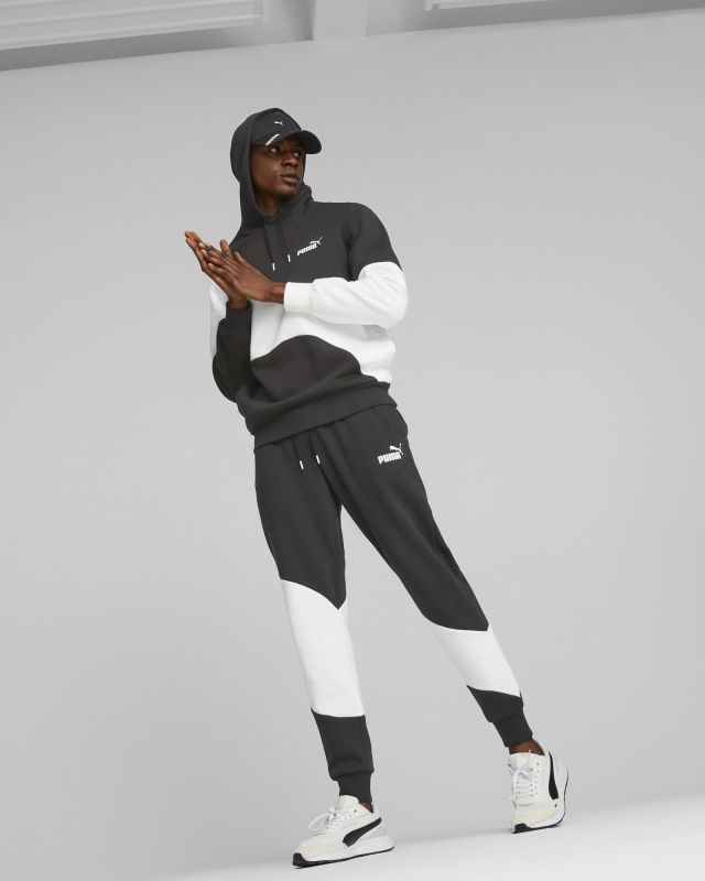 Prodotto: PUMA - Felpa da uomo nera e bianca con cappuccio