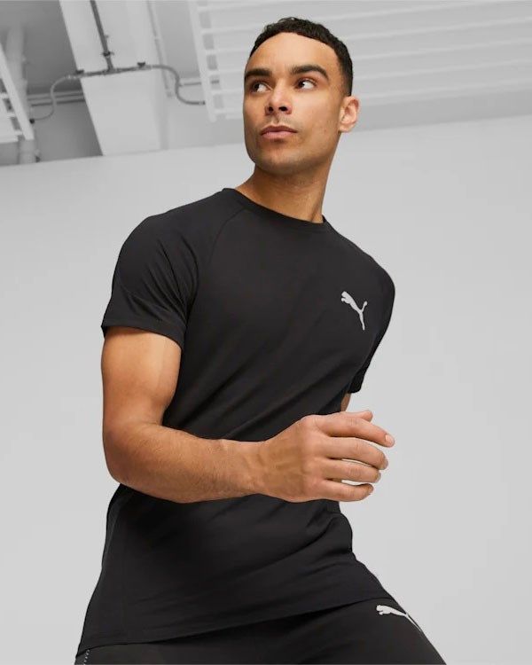 Prodotto: PUMA - T shirt da uomo slim fit nera in tessuto traspirante