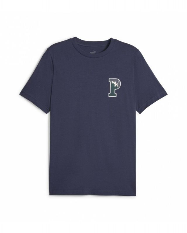 Prodotto: PUMA - T shirt da uomo nera con logo verde scuro