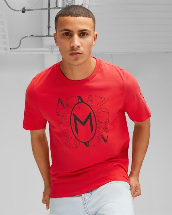 Prodotto: PUMA - T shirt da uomo rossa e nera Milan