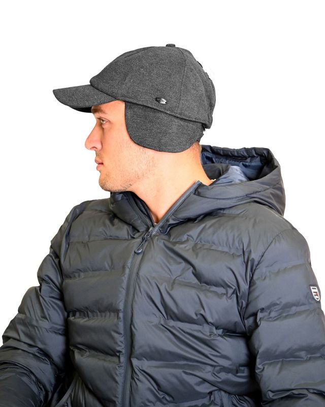 Prodotto: KEY UP - CAPPELLO BASEBALL GRIGIO CON VISIERA E PARAORECCHIE