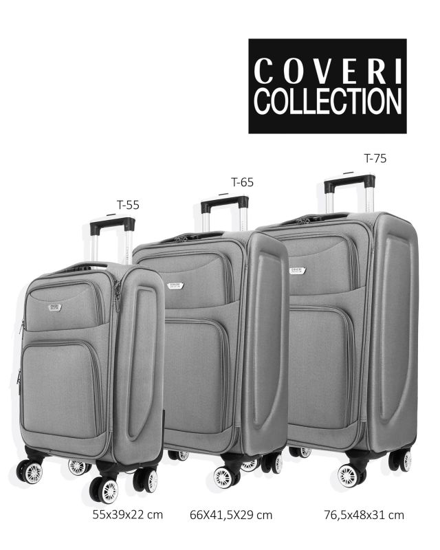 Prodotto: COVERI COLLECTION - TROLLEY GRIGIO IN TESSUTO CON DOPPIA TASCA FRONTALE