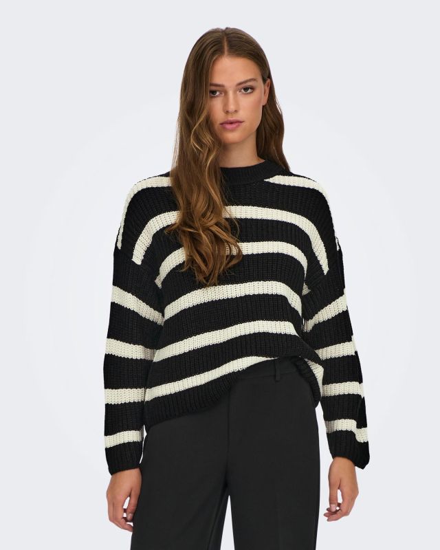 Prodotto: JACQUELINE - MAGLIA PULLOVER A RIGHE NERO E BIANCO