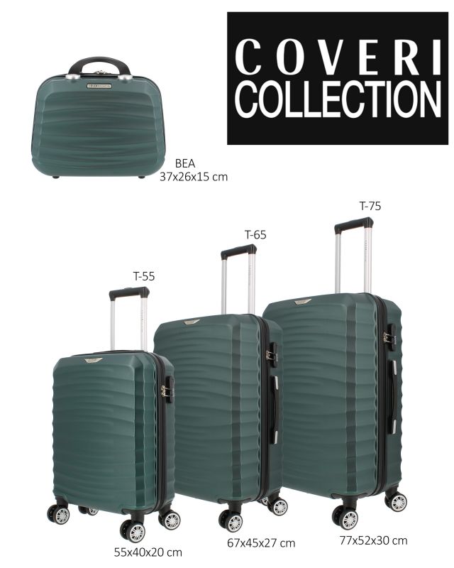 Prodotto: COVERI COLLECTION - TROLLEY VERDE IN ABS 4 RUOTE CON COMBINAZIONE TSA