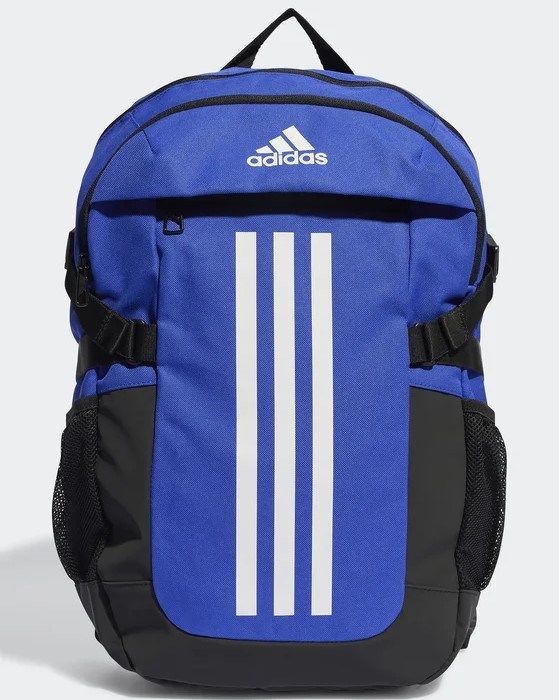 Prodotto: ADIDAS - Zaino blu e nero con doppio tasca frontale e logo bianco