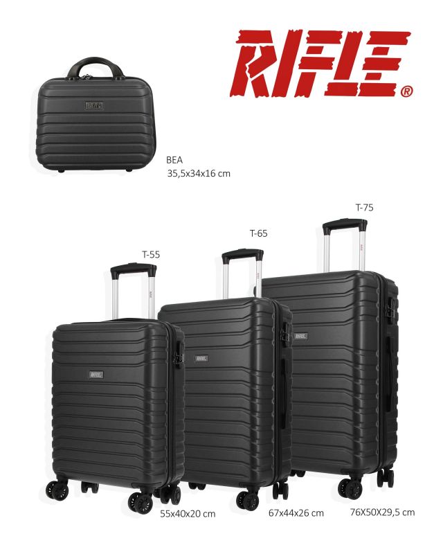 Prodotto: RIFLE - TROLLEY NERO IN ABS 4 RUOTE
