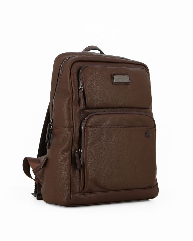 Prodotto: CARRERA - Zaino ufficio marrone con tasca porta pc/tablet