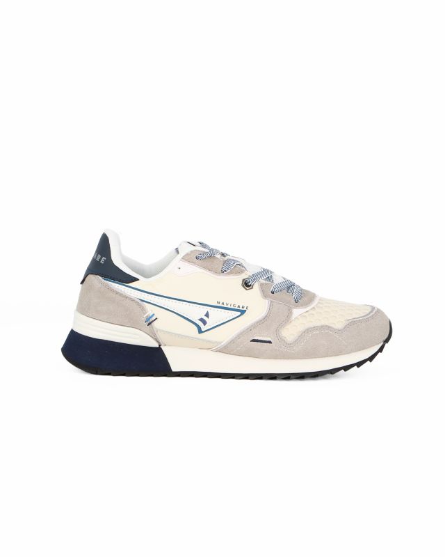 Prodotto: NAVIGARE - Sneaker beige con inseri blu