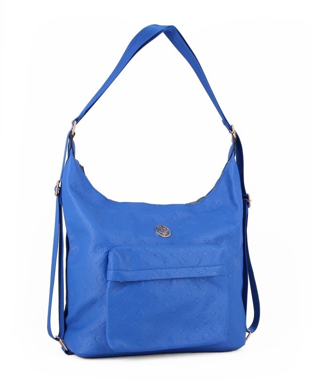 Prodotto: JUST GOLF - Borsa/zaino blu loggata con tasca frontale
