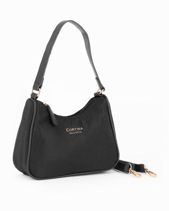 Prodotto: CORTINA POLO STYLE - Minibag nera con tracolla removibile