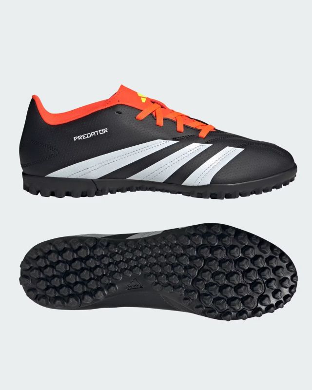 Prodotto: ADIDAS - SCARPA PREDATOR CLUB TF DA UOMO NERA CON DETTAGLI ROSSO FLUO - IG7711