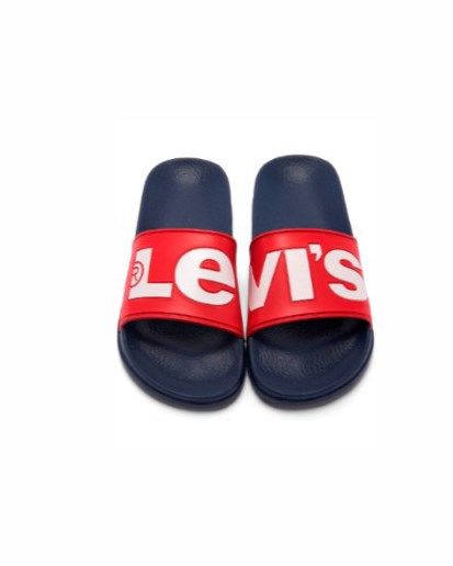 Prodotto: LEVI'S - CIABATTA DA BAMBINO BLU CON FASCIA ROSSA, NUMERATA 28/35 - VPOL0189S