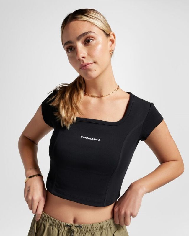 Prodotto: CONVERSE - TOP WORDMARK CORSET TOP BLACK DA DONNA - 10026506_A01