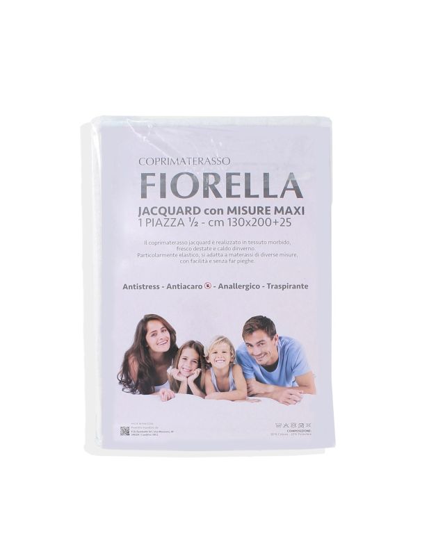 Prodotto: FZ - Coprimaterasso UNA PIAZZA E MEZZA modello FIORELLA, 130x200+25CM