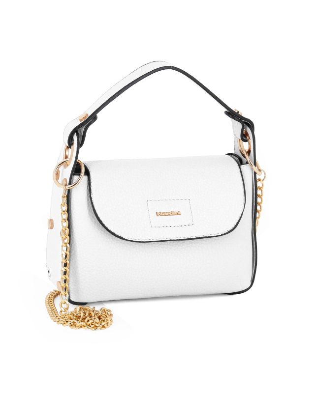 Prodotto: NARDINI - Tracollina un manico bianca con patta e dettaglio rivetti