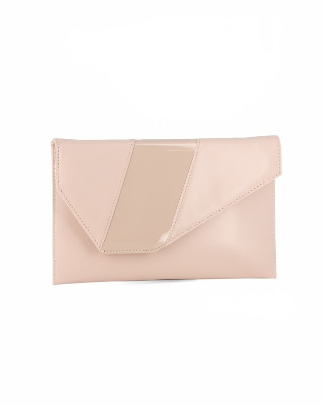 Prodotto: ANNES NICOLE - Pochette nude con inserto in vernice sulla patta, MADE IN ITALY