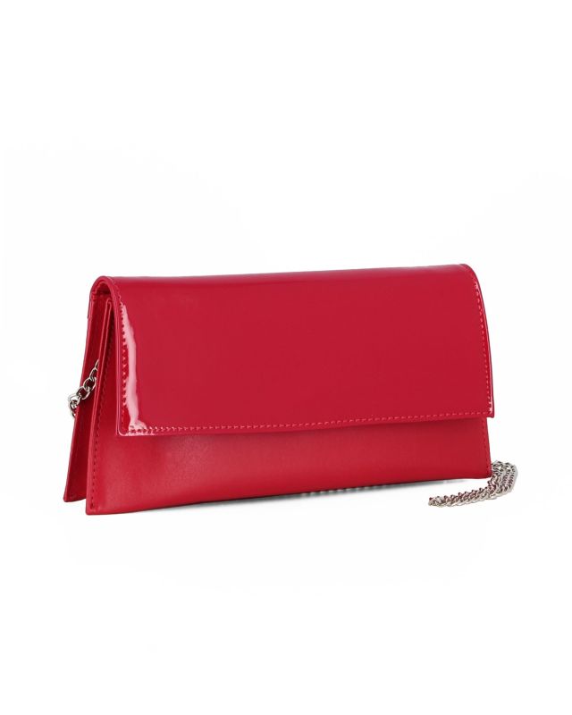 Prodotto: ANNES NICOLE - Pochette rossa con due scomparti interni e patta in vernice, MADE IN ITALY