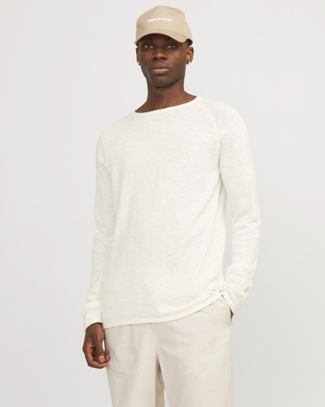 Prodotto: JACK & JONES - MAGLIA GIROCOLLO BIANCA A MANICA LUNGA