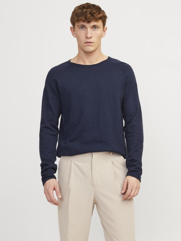 Prodotto: JACK & JONES - MAGLIA GIROCOLLO BLU A MANICA LUNGA