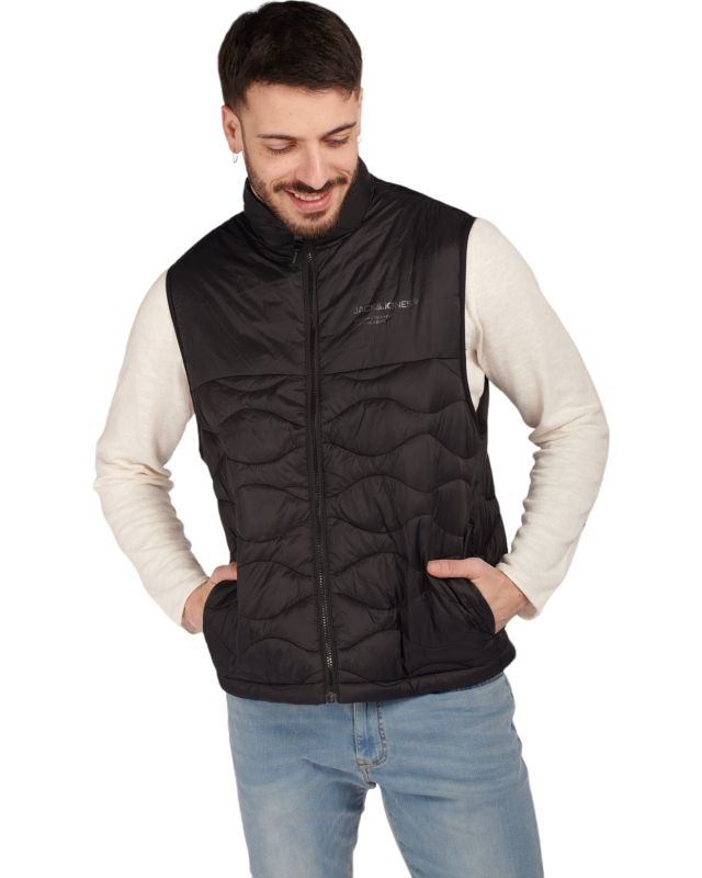 Prodotto: JACK & JONES - SMANICATO NERO DA UOMO RESISTENTE ALL'ACQUA