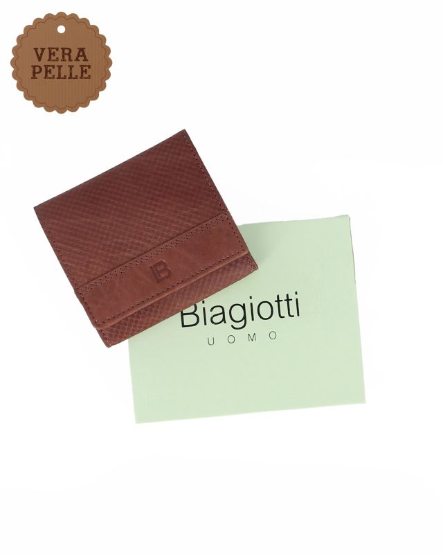 Prodotto: LAURA BIAGIOTTI - Portafoglio marrone da uomo in VERA PELLE