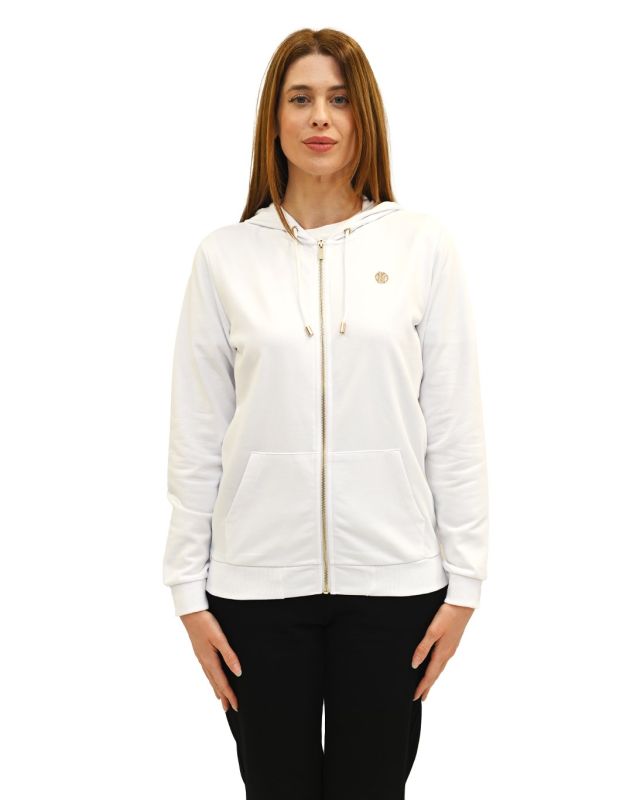 Prodotto: KEY UP - FELPA BIANCA FULL ZIP DA DONNA