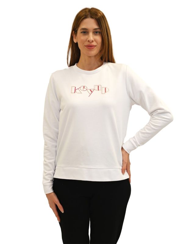 Prodotto: KEY UP - FELPA GIROCOLLO BIANCA DA DONNA
