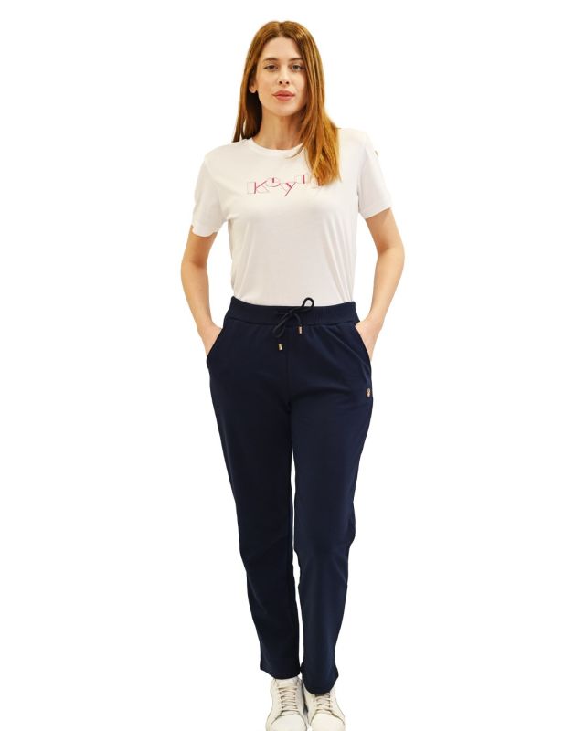 Prodotto: KEY UP - PANTALONE TUTA BLU DA DONNA CON FONDO DRITTO