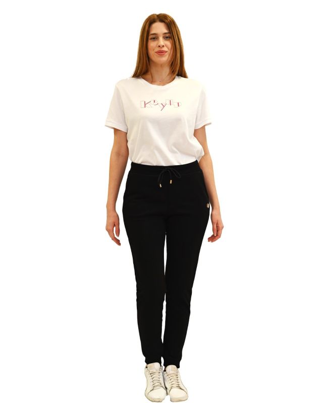 Prodotto: KEY UP - PANTALONE TUTA NERO CON POLSINO DA DONNA