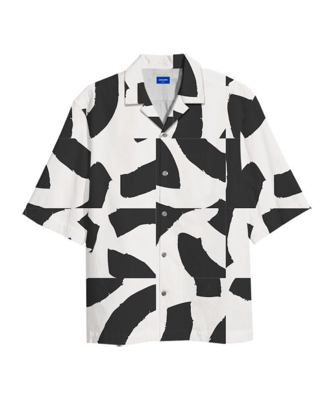 Prodotto: JACK&JONES - Camicia bianca e nera a manica corta