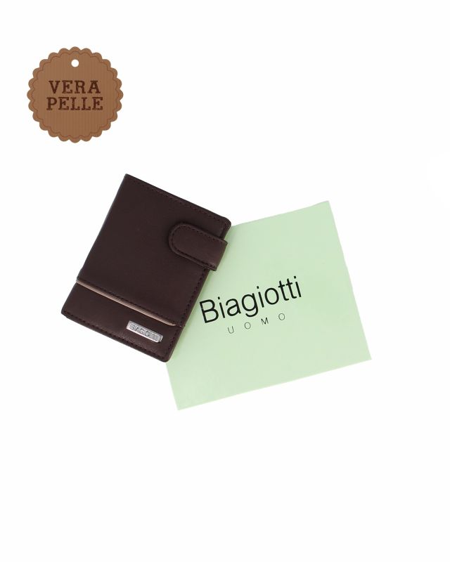 Prodotto: LAURA BIAGIOTTI - Portafoglio marrone da uomo in VERA PELLE