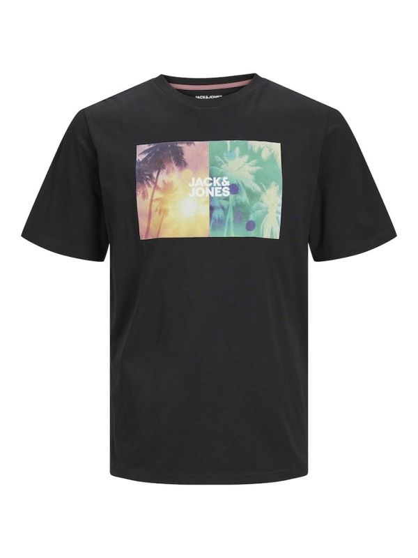 Prodotto: JACK&JONES - T-SHIRT MEZZA MANICA NERA DA UOMO IN COTONE