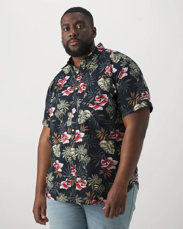 Prodotto: JACK&JONES - Camicia blu stile hawaiano manica corta