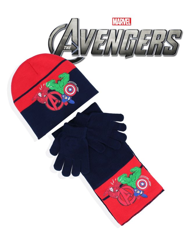 Prodotto: AVENGERS - Completo da bimbo con cappello, sciarpa e guanti blu