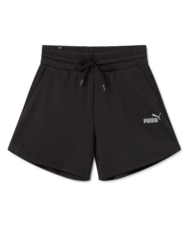 Prodotto: PUMA - Pantaloncini corti a vita alta neri da donna con logo glitterato