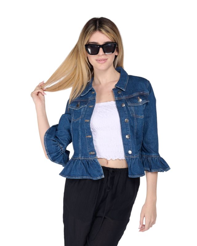 Prodotto: NEON&NYLON - Giubbino jeans Frill blue denim