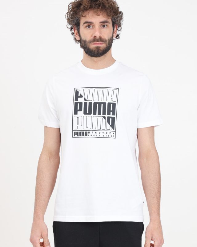 Prodotto: PUMA - T-SHIRT DA UOMO GRAPHICS PUMA BOX TEE  BIANCA - 680172-02