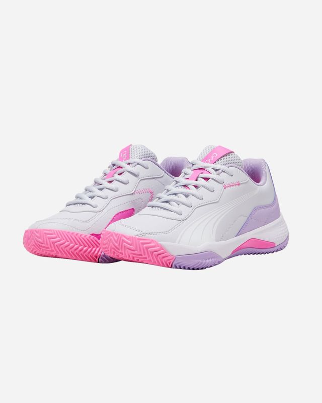 Prodotto: PUMA - SCARPA DA DONNA NOVA SMASH BIANCA CON DETTAGLI LILLA E ROSA- 107788-01
