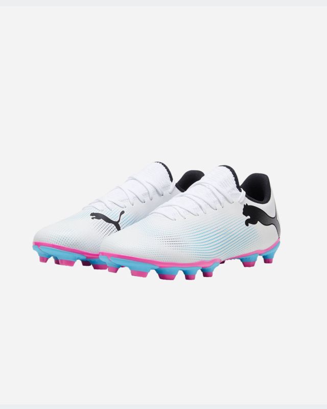 Prodotto: PUMA - Scarpa da calcio uomo bianca e nera con suola colorata - FUTURE 7 PLAY FG/AG