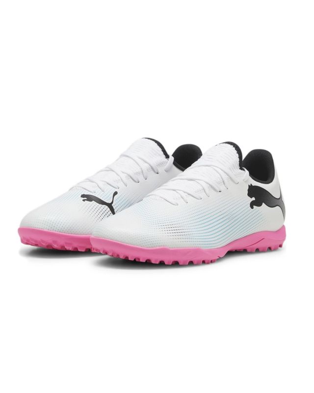 Prodotto: PUMA - Scarpa da calcetto uomo bianca e nera con suola colorata - FUTURE 7 PLAY TT