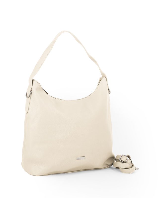 Prodotto: ANNES NICOLE - Borsa sacca crema con tasca posteriore, tracolla removibile